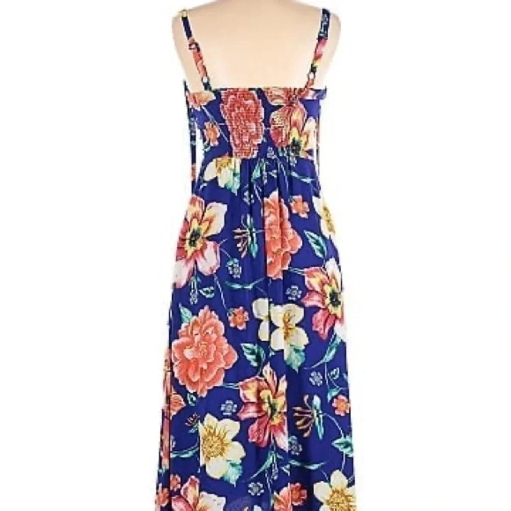 Moulinette Soeurs  (Anthropologie) Anona Blue Floral Midi size 4 - Picture 5 of 9